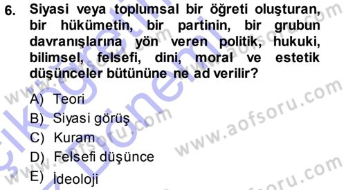 Endüstri İlişkileri Dersi Ara Sınavı Deneme Sınav Soruları 6. Soru
