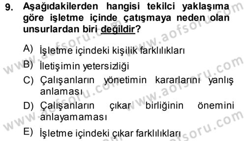 Endüstri İlişkileri Dersi 2013 - 2014 Yılı (Vize) Ara Sınav Soruları 9. Soru