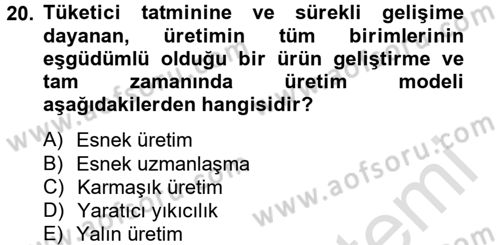 Endüstri İlişkileri Dersi 2013 - 2014 Yılı Tek Ders Sınav Soruları 20. Soru