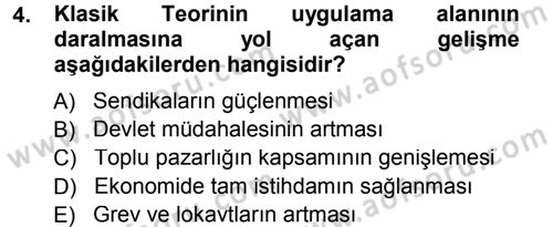 Endüstri İlişkileri Dersi 2013 - 2014 Yılı Tek Ders Sınav Soruları 4. Soru