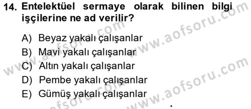 Endüstri İlişkileri Dersi Ara Sınavı Deneme Sınav Soruları 14. Soru