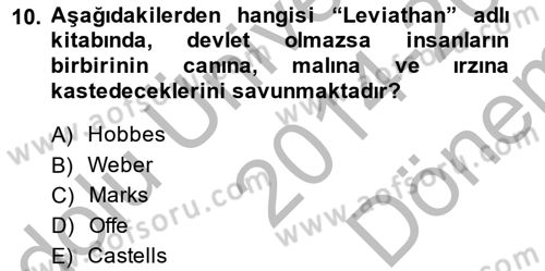 Endüstri İlişkileri Dersi 2014 - 2015 Yılı (Final) Dönem Sonu Sınav Soruları 10. Soru