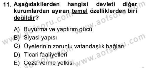Endüstri İlişkileri Dersi 2014 - 2015 Yılı (Final) Dönem Sonu Sınav Soruları 11. Soru