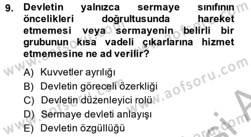 Endüstri İlişkileri Dersi 2014 - 2015 Yılı (Final) Dönem Sonu Sınav Soruları 9. Soru