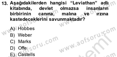 Endüstri İlişkileri Dersi 2014 - 2015 Yılı Tek Ders Sınav Soruları 13. Soru