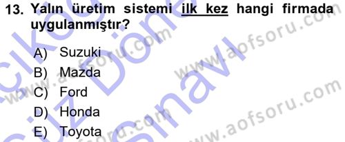Endüstri İlişkileri Dersi 2015 - 2016 Yılı (Final) Dönem Sonu Sınav Soruları 13. Soru