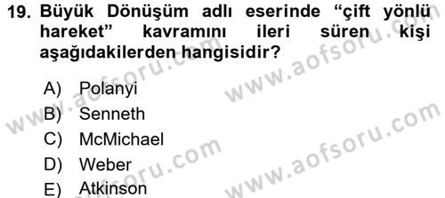 Endüstri İlişkileri Dersi 2015 - 2016 Yılı (Final) Dönem Sonu Sınav Soruları 19. Soru
