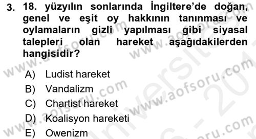Endüstri İlişkileri Dersi 2016 - 2017 Yılı (Final) Dönem Sonu Sınav Soruları 3. Soru