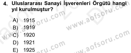 Endüstri İlişkileri Dersi 2016 - 2017 Yılı (Final) Dönem Sonu Sınav Soruları 4. Soru