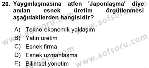 Endüstri İlişkileri Dersi 2017 - 2018 Yılı 3 Ders Sınav Soruları 20. Soru