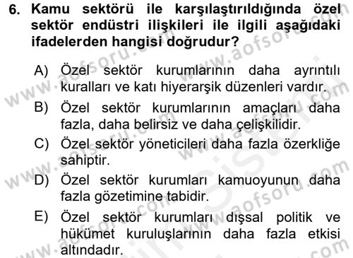 Endüstri İlişkileri Dersi 2017 - 2018 Yılı (Final) Dönem Sonu Sınav Soruları 6. Soru