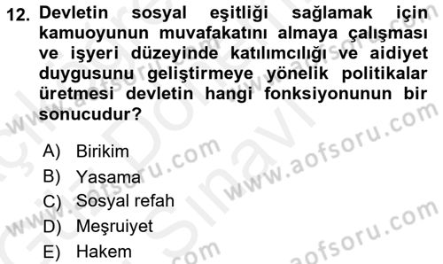 Endüstri İlişkileri Dersi 2018 - 2019 Yılı (Final) Dönem Sonu Sınav Soruları 12. Soru