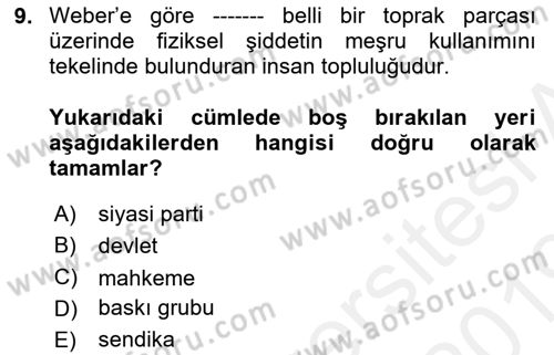Endüstri İlişkileri Dersi 2018 - 2019 Yılı (Final) Dönem Sonu Sınav Soruları 9. Soru