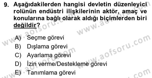 Endüstri İlişkileri Dersi 2018 - 2019 Yılı Yaz Okulu Sınav Soruları 9. Soru