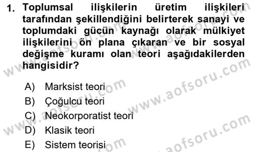 Endüstri İlişkileri Dersi Ara Sınavı Deneme Sınav Soruları 1. Soru