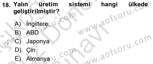 Endüstri İlişkileri Dersi 2021 - 2022 Yılı (Final) Dönem Sonu Sınav Soruları 18. Soru
