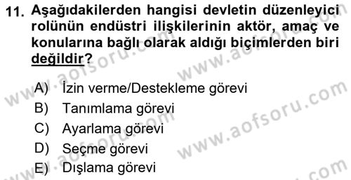 Endüstri İlişkileri Dersi 2021 - 2022 Yılı Yaz Okulu Sınav Soruları 11. Soru