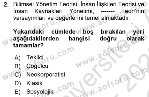 Endüstri İlişkileri Dersi 2021 - 2022 Yılı Yaz Okulu Sınav Soruları 2. Soru