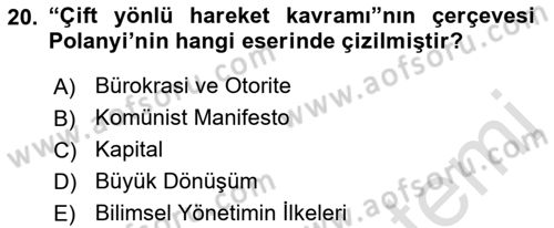 Endüstri İlişkileri Dersi 2021 - 2022 Yılı Yaz Okulu Sınav Soruları 20. Soru
