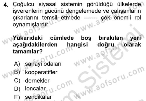 Endüstri İlişkileri Dersi 2021 - 2022 Yılı Yaz Okulu Sınav Soruları 4. Soru
