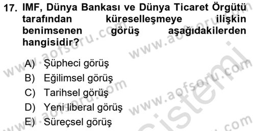 Endüstri İlişkileri Dersi 2023 - 2024 Yılı (Final) Dönem Sonu Sınav Soruları 17. Soru