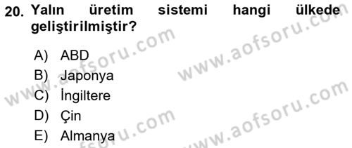 Endüstri İlişkileri Dersi 2023 - 2024 Yılı (Final) Dönem Sonu Sınav Soruları 20. Soru
