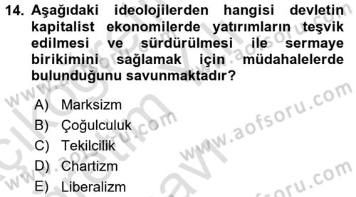 Endüstri İlişkileri Dersi 2024 - 2025 Yılı Yaz Okulu Sınav Soruları 14. Soru