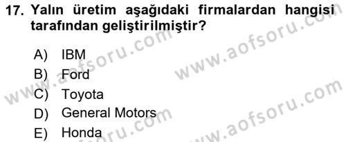 Endüstri İlişkileri Dersi 2024 - 2025 Yılı Yaz Okulu Sınav Soruları 17. Soru