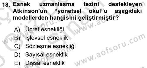 Endüstri İlişkileri Dersi 2025 - 2026 Yılı (Final) Dönem Sonu Sınav Soruları 18. Soru
