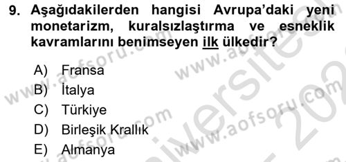 Endüstri İlişkileri Dersi 2025 - 2026 Yılı (Final) Dönem Sonu Sınav Soruları 9. Soru