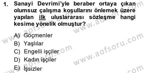 Çalışma Yaşamının Denetimi Dersi 2013 - 2014 Yılı (Vize) Ara Sınav Soruları 1. Soru