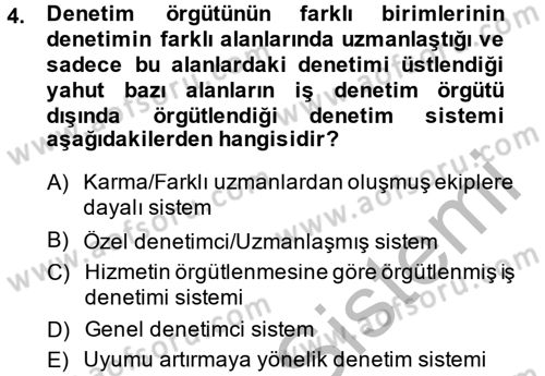 Çalışma Yaşamının Denetimi Dersi 2014 - 2015 Yılı (Vize) Ara Sınav Soruları 4. Soru