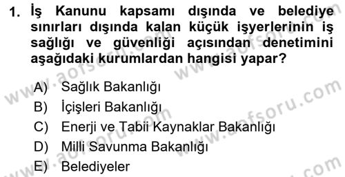 Çalışma Yaşamının Denetimi Dersi 2015 - 2016 Yılı Tek Ders Sınav Soruları 1. Soru