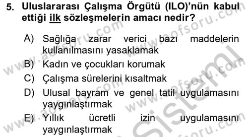 Çalışma Yaşamının Denetimi Dersi 2016 - 2017 Yılı (Vize) Ara Sınav Soruları 5. Soru