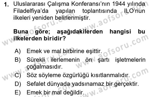 Çalışma Yaşamının Denetimi Dersi 2017 - 2018 Yılı (Vize) Ara Sınav Soruları 1. Soru