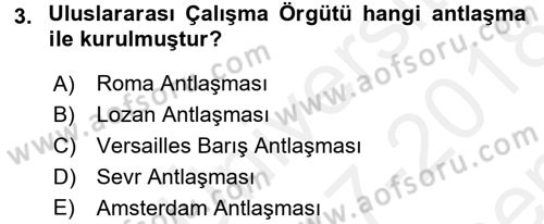 Çalışma Yaşamının Denetimi Dersi 2017 - 2018 Yılı (Final) Dönem Sonu Sınav Soruları 3. Soru