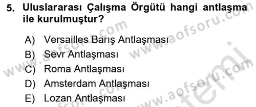 Çalışma Yaşamının Denetimi Dersi 2018 - 2019 Yılı 3 Ders Sınav Soruları 5. Soru