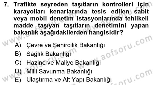 Çalışma Yaşamının Denetimi Dersi 2018 - 2019 Yılı (Final) Dönem Sonu Sınav Soruları 7. Soru