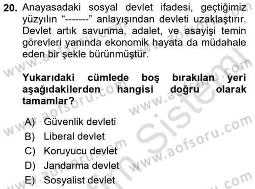 Çalışma Yaşamının Denetimi Dersi 2021 - 2022 Yılı (Vize) Ara Sınav Soruları 20. Soru