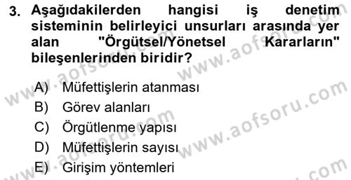 Çalışma Yaşamının Denetimi Dersi 2021 - 2022 Yılı (Vize) Ara Sınav Soruları 3. Soru
