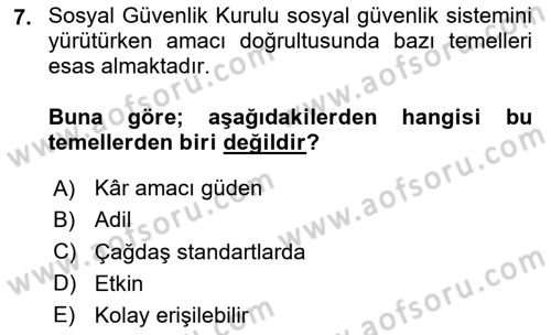 Çalışma Yaşamının Denetimi Dersi 2024 - 2025 Yılı (Final) Dönem Sonu Sınav Soruları 7. Soru