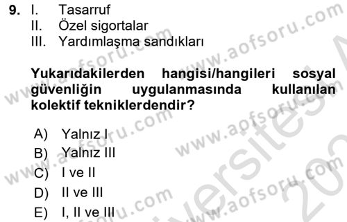 Çalışma Yaşamının Denetimi Dersi 2024 - 2025 Yılı (Final) Dönem Sonu Sınav Soruları 9. Soru