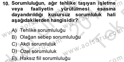 İş Sağlığı ve Güvenliği Dersi 2014 - 2015 Yılı Tek Ders Sınav Soruları 10. Soru