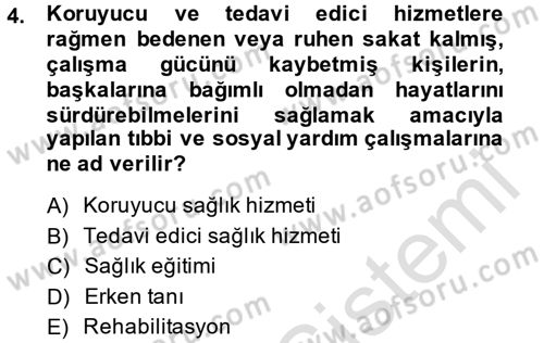 İş Sağlığı ve Güvenliği Dersi 2014 - 2015 Yılı Tek Ders Sınav Soruları 4. Soru
