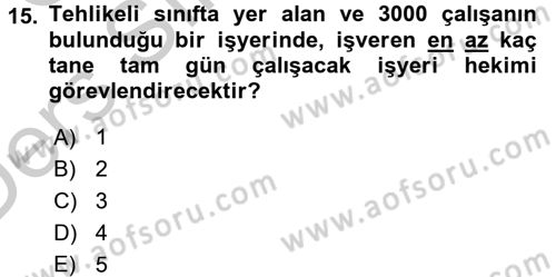 İş Sağlığı ve Güvenliği Dersi 2016 - 2017 Yılı 3 Ders Sınav Soruları 15. Soru