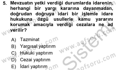 İş Sağlığı ve Güvenliği Dersi 2016 - 2017 Yılı 3 Ders Sınav Soruları 5. Soru
