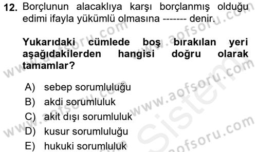 İş Sağlığı ve Güvenliği Dersi 2018 - 2019 Yılı (Vize) Ara Sınav Soruları 12. Soru