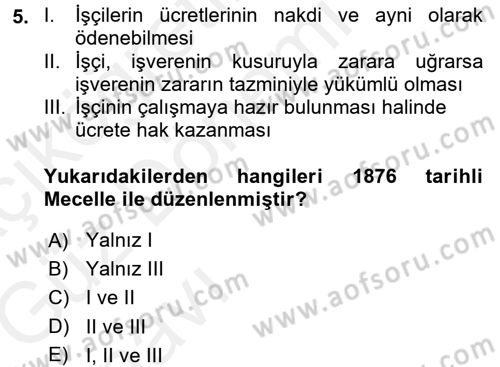 İş Sağlığı ve Güvenliği Dersi 2018 - 2019 Yılı (Vize) Ara Sınavı 5. Soru