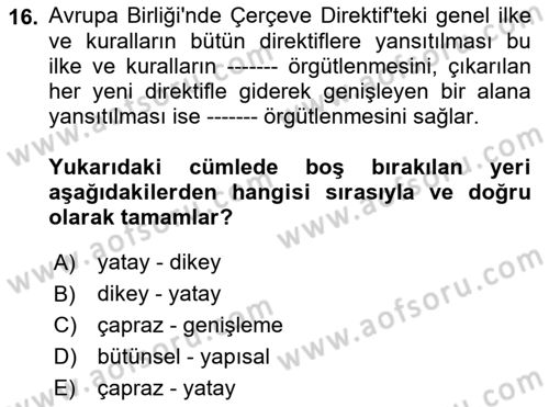 İş Sağlığı ve Güvenliği Dersi 2021 - 2022 Yılı (Final) Dönem Sonu Sınav Soruları 16. Soru