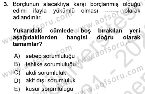İş Sağlığı ve Güvenliği Dersi 2021 - 2022 Yılı (Final) Dönem Sonu Sınav Soruları 3. Soru